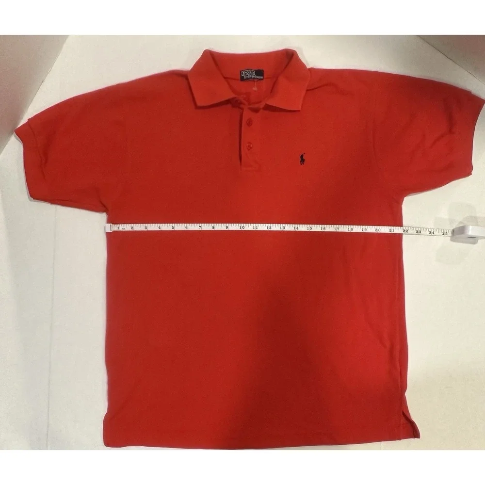 Polo Ralph Lauren Polo Shirt Men's Size Large Red Short Sleeve Blue Horse